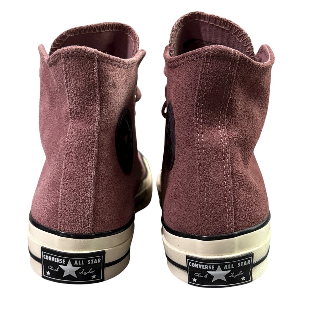 High-Top Suede Sneakers in Mauve Pink - Women's Casual Fashion - Picture 4 of 8